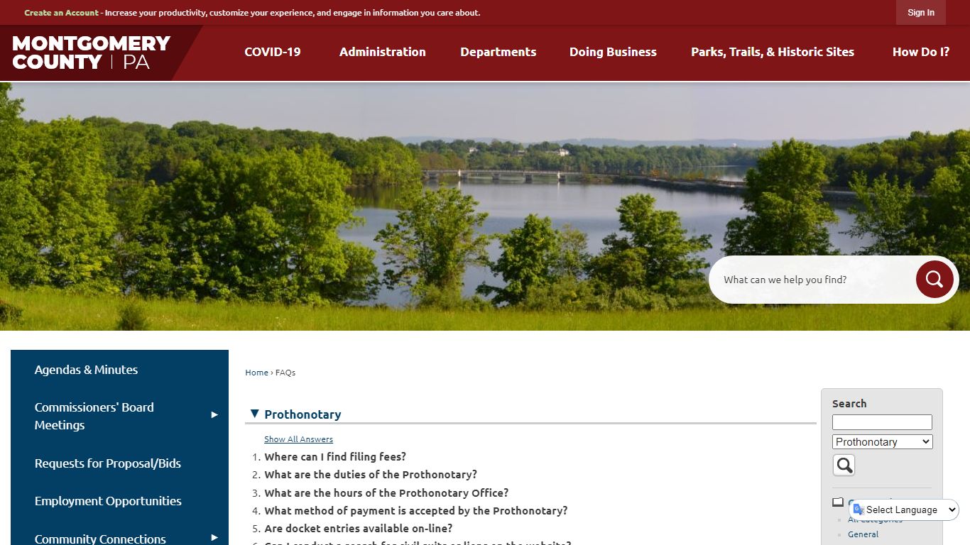 FAQs • Montgomery County, PA • CivicEngage