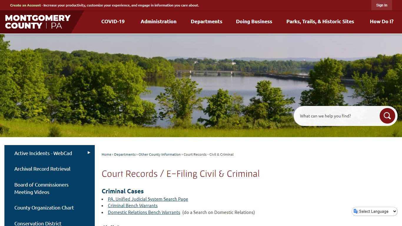 Court Records / E-Filing Civil & Criminal | Montgomery County, PA ...